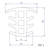 Gumový těsnící profil FV1 pro fotovoltaické panely - pro mezeru mezi FV panely 14-18mm, návin 10m