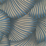 Vliesové tapety na zeď GMK Fashion for walls  5 3D twill zlatý na modrém podkladu