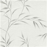 Vliesové tapety na zeď GMK Fashion for walls 5 lístky stříbrné na bílém pokladu