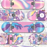 Vliesové tapety na zeď IMPOL Pop skateboardy růžovo-fialové