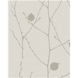 Vliesové tapety na zeď Summer Time větve s listy světle hnědo-růžové AKCE