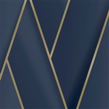 Vliesové tapety na zeď IMPOL art-deco modré s metalicky niklovými konturami