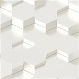 Vliesové tapety na zeď IMPOL Galactik 3D hexagony kovově bílé