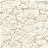 Vliesové tapety IMPOL Wood and Stone 2 ukládaný kámen bílo-šedý