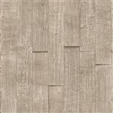 Vliesové tapety na zeď IMPOL Wood and Stone 2 3D dřevěný obklad světle hnědý