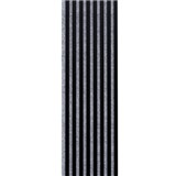 Dekorační panely černý mat 3D lamely na šedém filcovém podkladu 270 x 40 cm