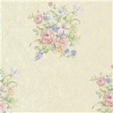 Vliesové tapety na zeď Romantico květů na krémovém podkladu - POSLEDNÍ KUSY