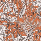 Vliesové tapety na zeď IMPOL Daniel Hechter 6 tropical listy na oranžovém podkladu