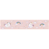 Vliesové bordury IMPOL unicorn růžový 5 m x 13,5 cm