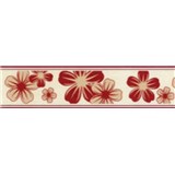 Samolepící bordury květy červeno-hnědé 5 m x 5 cm - POSLEDNÍ KUS