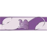 Samolepící bordura květy s vlnovkami světle fialové 5 m x 5,8 cm - POSLEDNÍ KUSY