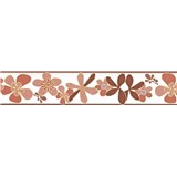 Samolepící bordura květy hnědé 5 m x 5,8 cm