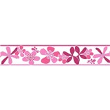 Samolepící bordura květy růžové 5 m x 5,8 cm
