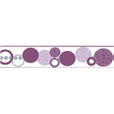 Samolepící bordura kruhy fialové 5 m x 5,8 cm - POSLEDNÍ KUSY