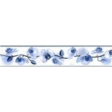 Samolepící bordura květy orchidejí modré 5 m x 5,8 cm