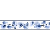 Samolepící bordura květy orchidejí modré 5 m x 5,8 cm