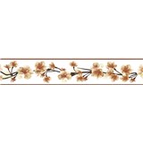 Samolepící bordura třešňové květy hnědé 5 m x 5,8 cm