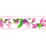 Samolepící bordura větve s květy fialové 5 m x 8,3 cm