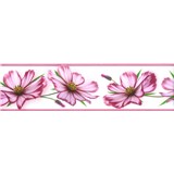 Samolepící bordura květy růžové 5 m x 8,3 cm