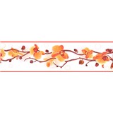 Samolepící bordura orchidej oranžovo-hnědá 5 m x 8,3 cm - POSLEDNÍ KUSY