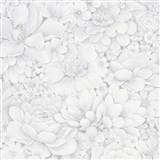 Vliesové tapety na zeď Botanica květy netřesků bílo-šedé