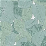 Vliesové tapety na zeď Collage listy zelené s glitterovou konturou