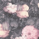 Vliesové tapety na zeď Metropolitan Stories florální vzor růžovo-černý