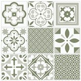 Vinylové samolepící podlahové čtverce Barcelona s orientálním vzorem zelené rozměr 30,5 cm x 30,5 cm