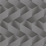 Vliesové tapety na zeď IMPOL 3D hrany šedo-hnědé se stříbrnými odlesky
