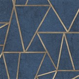 Vliesové tapety na zeď IMPOL Exposure SOHO modré se zlatými švy