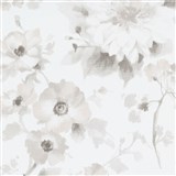 Vliesové tapety na zeď G.M.K. Fashion For Walls květy světle hnědé na bílém podkladu