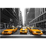 Vliesové fototapety žluté taxíky rozměr 375 cm x 250 cm - POSLEDNÍ KUSY