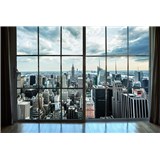 Vliesové fototapety výhled z okna na Manhattan rozměr 375 cm x 250 cm