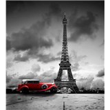 Vliesové fototapety retro vůz v Paříži rozměr 225 cm x 250 cm