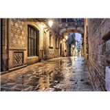 Vliesové fototapety starobylé ulice rozměr 375 cm x 250 cm