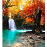 Vliesové fototapety lesní vodopád rozměr 225 cm x 250 cm - POSLEDNÍ KUSY