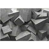 Vliesové fototapety 3D betonové kostky rozměr 375 cm x 250 cm