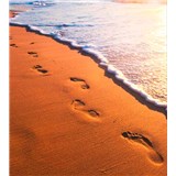 Vliesové fototapety stopy na pobřeží rozměr 225 cm x 250 cm
