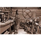 Vliesové fototapety Vintage garáž rozměr 375 cm x 250 cm