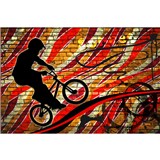 Vliesové fototapety bicycle red rozměr 375 cm x 250 cm