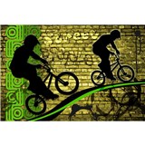 Vliesové fototapety bicycle green rozměr 375 cm x 250 cm