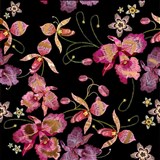 Samolepící fólie růžová orchidej černo-zlatá - 45 cm x 5 m
