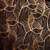 Samolepící fólie listy černo-zlaté - 45 cm x 5 m