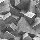 Vliesové tapety na zeď Hexagone 3D kostky šedé