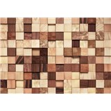 Fototapety 3D dřevěné kostky rozměr 368 cm x 254 cm - POSLEDNÍ KUSY