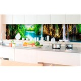 Samolepící tapety za kuchyňskou linku vodopády v lese rozměr 350 cm x 60 cm - POSLEDNÍ KUSY