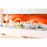 Samolepící tapety za kuchyňskou linku abstrakt oranžový rozměr 350 cm x 60 cm
