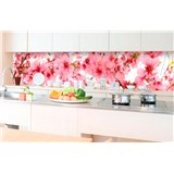 Samolepící tapety za kuchyňskou linku jabloňově květy rozměr 350 cm x 60 cm