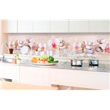 Samolepící tapety za kuchyňskou linku ZEN květiny rozměr 350 cm x 60 cm - POSLEDNÍ KUSY