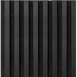 Dekorační panely černý mat 3D lamely na filcovém podkladu 30 x 30 cm